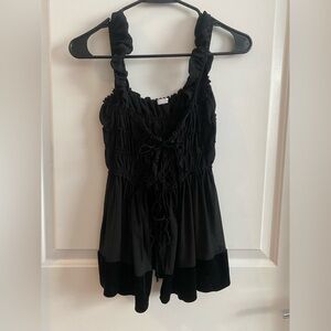 Kimchi Blue Black Ruffled Blouse